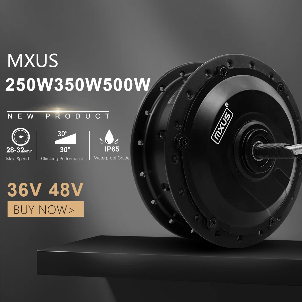 MXUS 브랜드 전기 자전거 브러시리스 기어 허브 모터, 앞 후륜 구동, 250-500W, 36V,48V, XF07, XF08, XF15F, XF15R, 