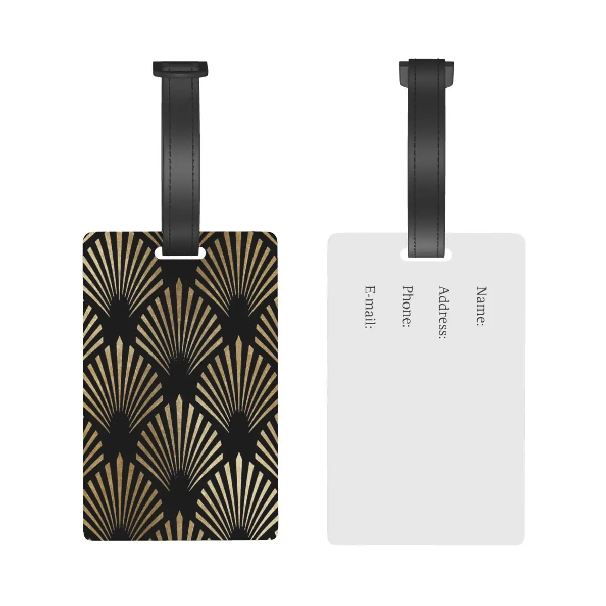 Art Deco Fan Pattern Luggage Tags Suitcase Accessories Travel PVC Baggage Boarding Tag Portable Label Holder ID Name Address