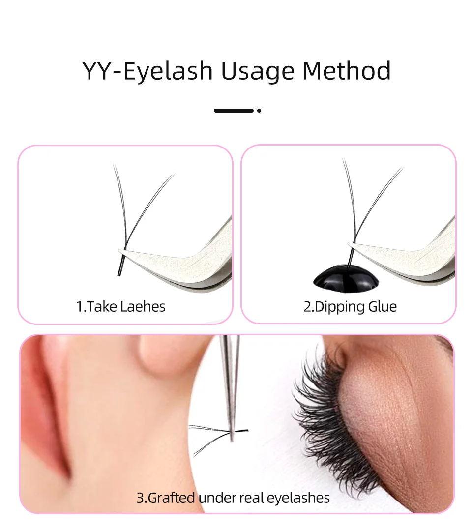 NEU Braune W-förmige Wimpernverlängerung 2DY 3D Spike Lash Vorgefertigte Fächerwimpern 5D 4D Clover W-Style Wimpern Braune 3D Fairy Handgewebte Wimpern – Detail 10