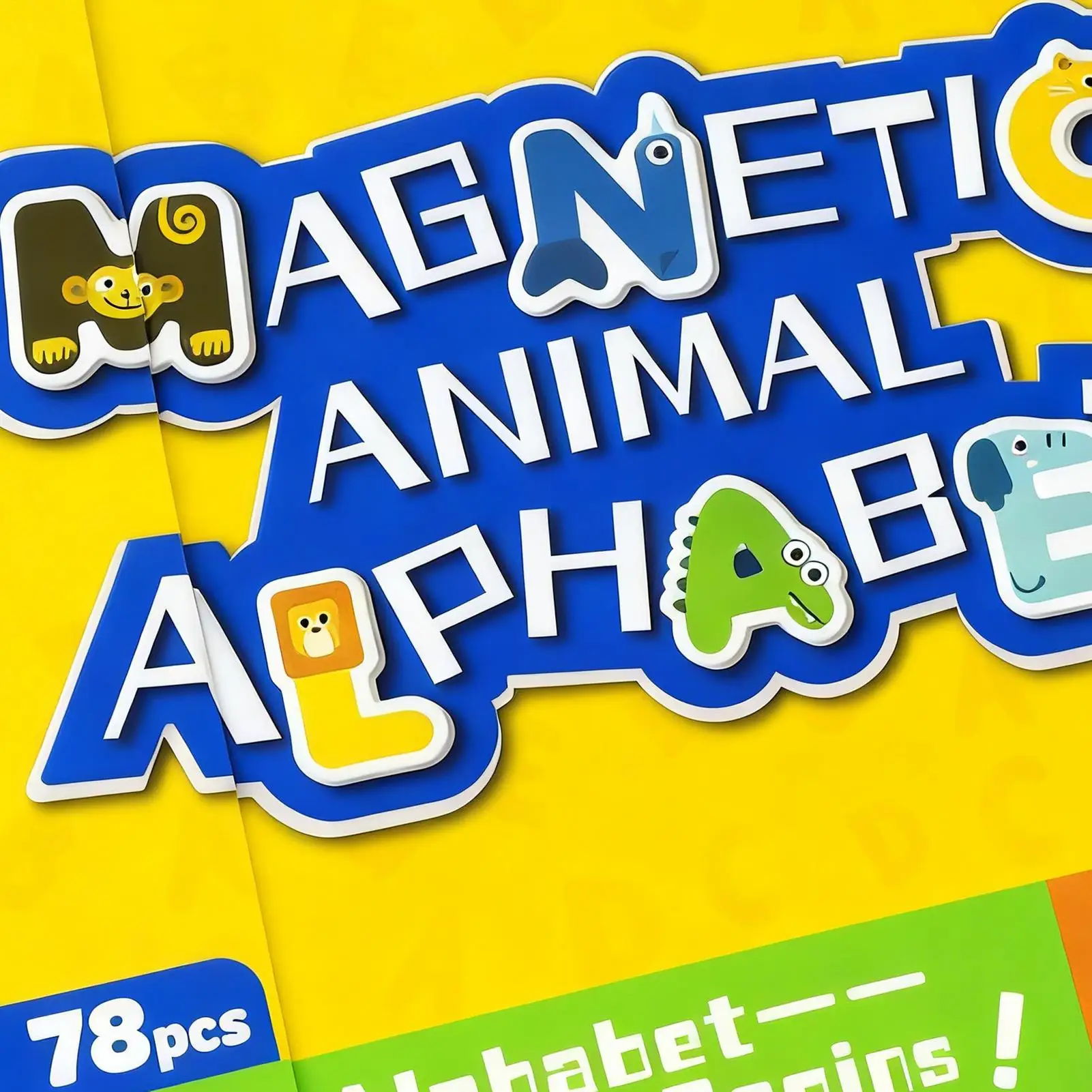 Imanes del alfabeto, juguetes preescolares de animales, imanes del alfabeto para nevera para niños de 3 años, pizarra blanca para el hogar, escuela y aula