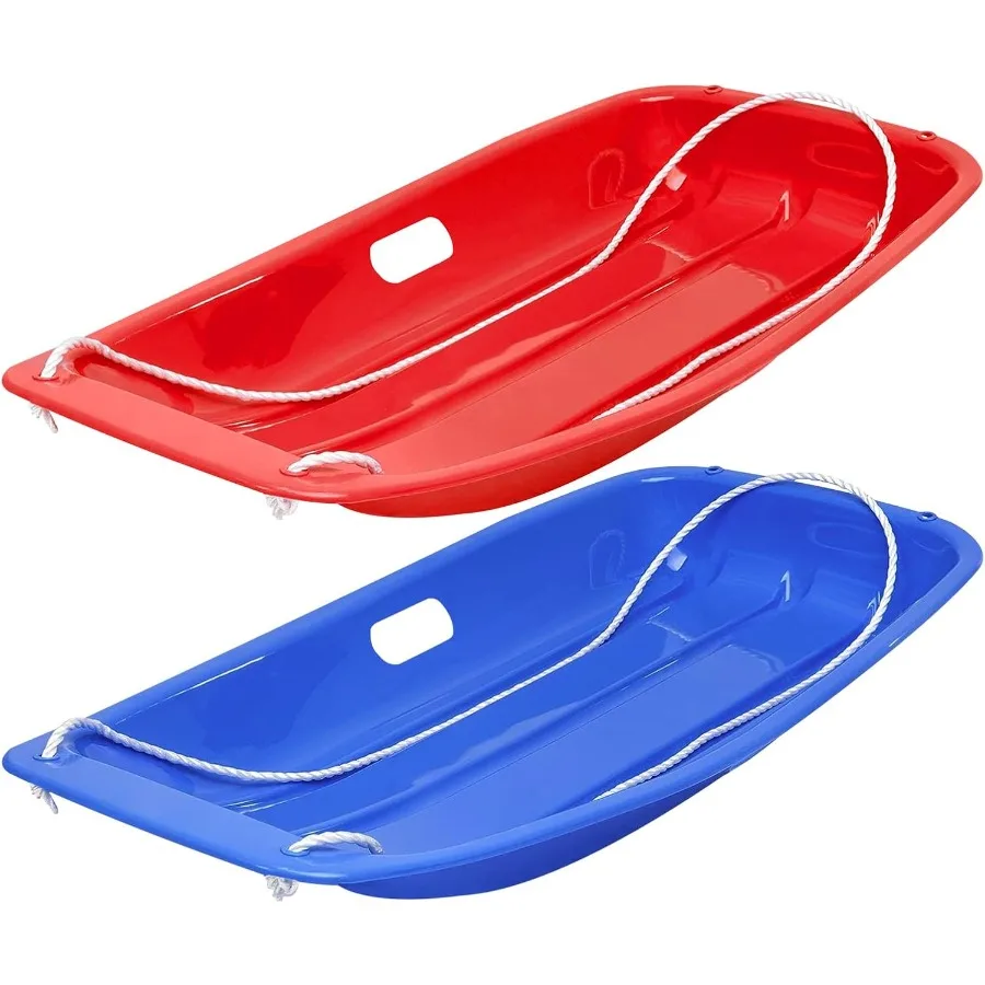 

's Snow Sled - Durable Cold-Resistant Toboggan with Reinforced Handles and Pull Rope Ideal for Ages 4+ - 35x17x4.5 Inches