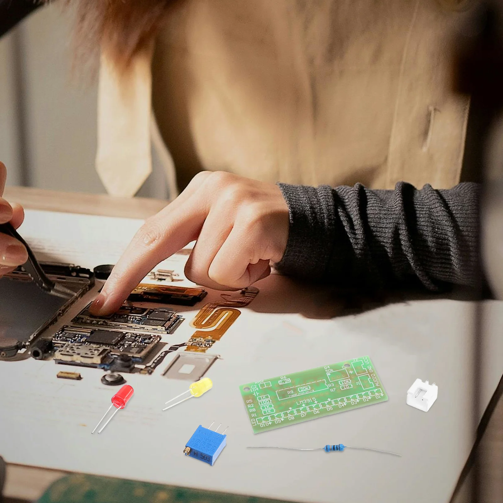 Kit Indicador de Nível para DIY, Ensino Eletrônico Suprimentos, Peças do Projeto Set, Áudio Acessórios De Solda, Prática de Projetos