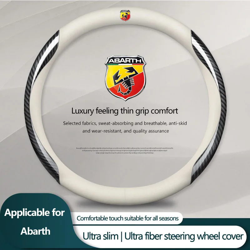 

Car Steering Wheel Cover Carbon Fiber Leather For Abbas Abarth Punto 124/125/500 Stilo Ducato Car Accessories competizione