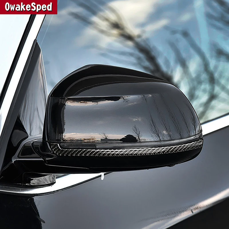سيارة الجانب الجناح مرآة الرؤية الخلفية شرائط الكسوة ألياف الكربون ملصقات لسيارات BMW X3 F25 X4 F26 X5 F15 X6 2015-2018 الملحقات الخارجية