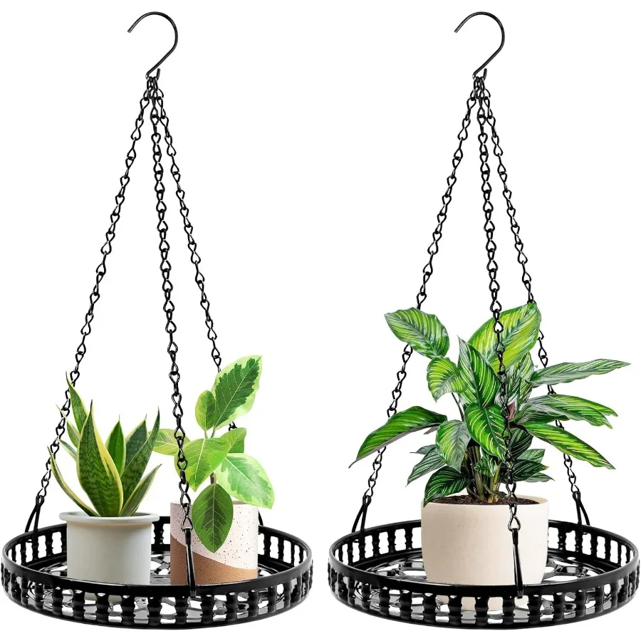 

Plant Hanger Indoor Outdoor 2 Pack Hanging Planter for Indoor Outdoor Plants Hanging Plant Holder Shelf Plant Hanging Basket Dr