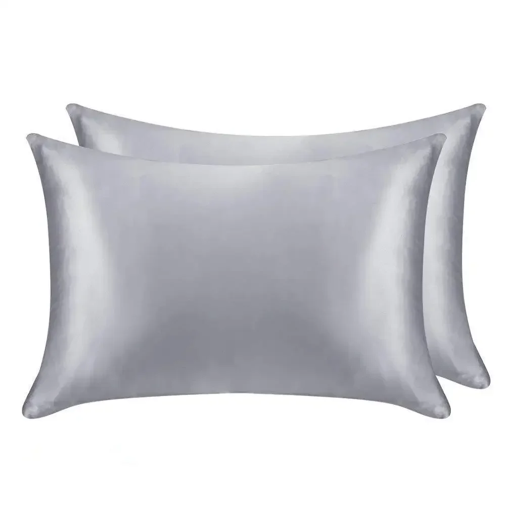 1pc Pillowcase Simulation Silk Silk Satin Zipper Pillowcase Hairdressing Pillowcase Comfortable Home Decoration Cushion