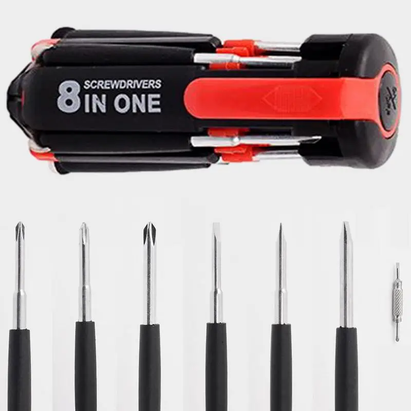 8 In 1 Universal Screwdriver with 6 LED Flashlights Screwdriver Set Repair Disassemble Kit Screwdriver Set Tool