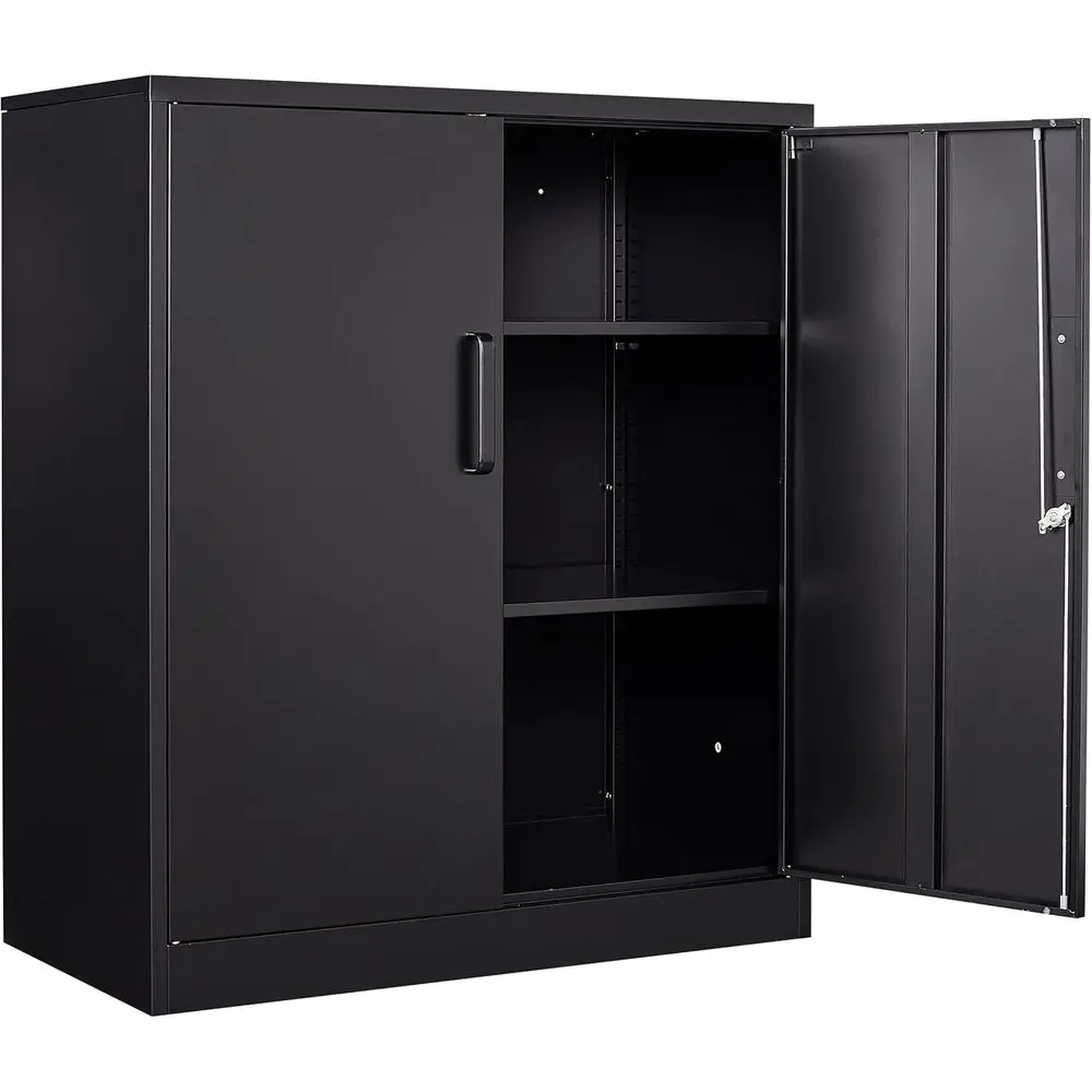 Metal Storage Cabinet Locked Steel Cabinet with 2 Adjustable Shelves,Oice Cabinet Locking Tool Cabi,Kitchen Storage CabiMetal Lo