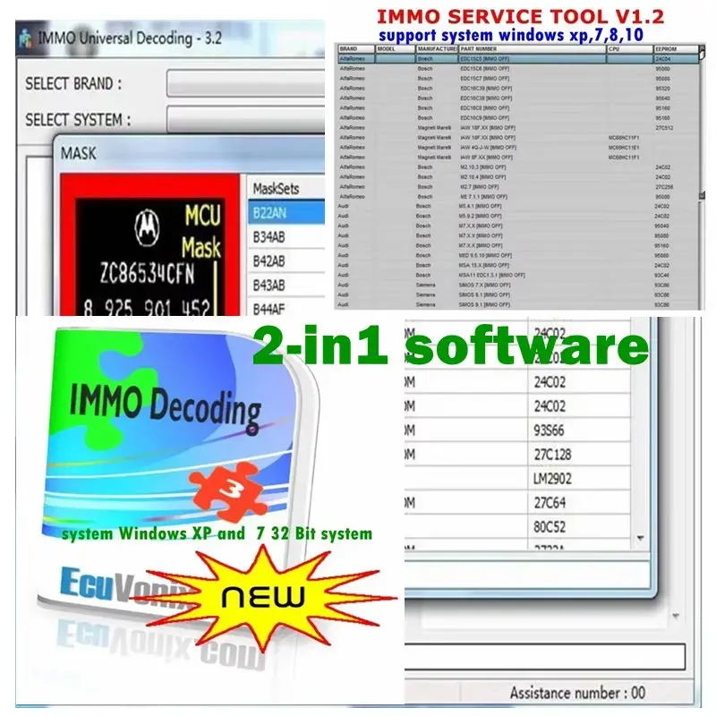 

Новый EDC IMMO SERVICE TOOL V1.2 Программное обеспечение для ремонта автомобилей PIN-код EcuVonix Decoding V3.2 Immo Off CALCULATOR BSI VDO DASHBOARD