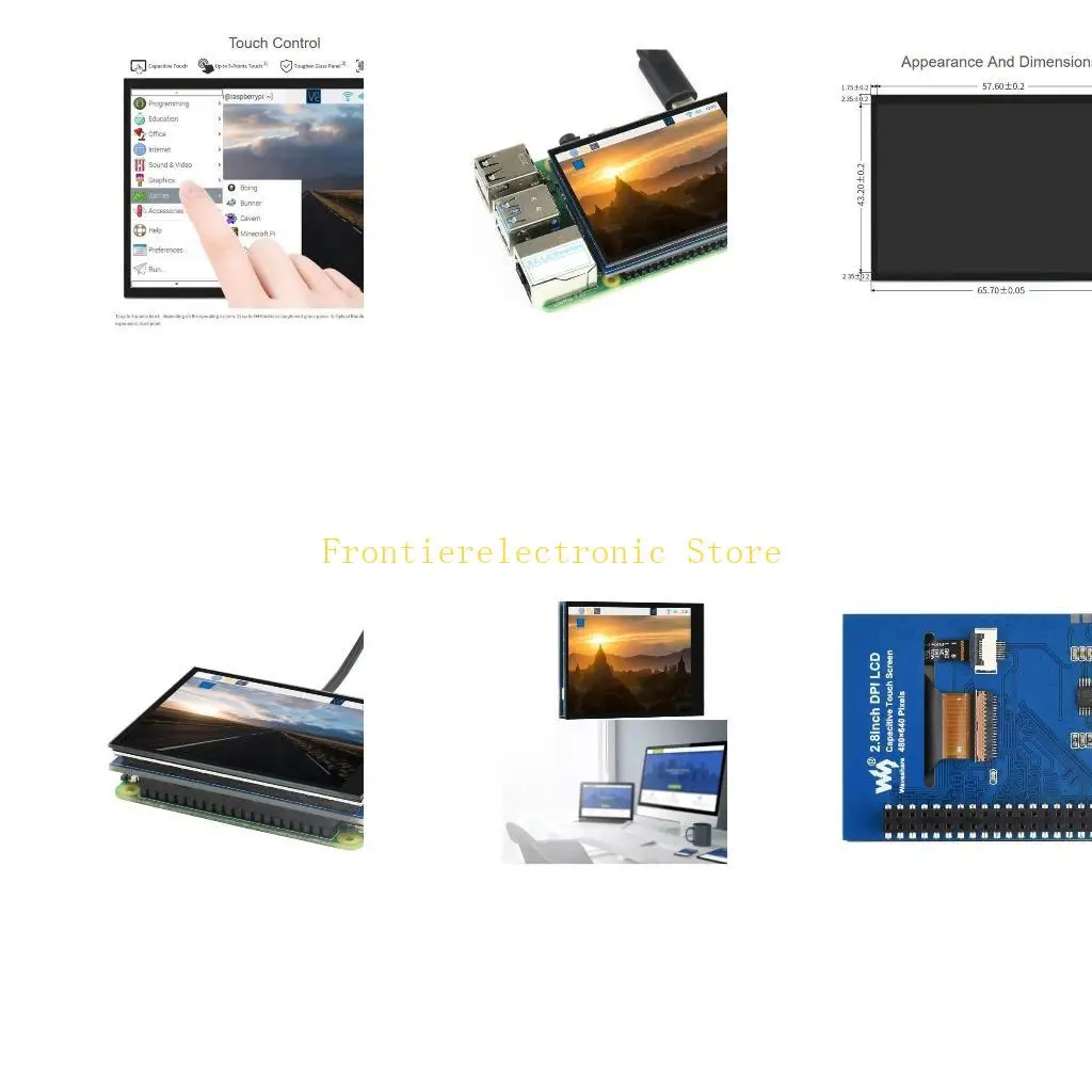 

ЖК-дисплей G8DB с разрешением 2,8 дюйма для RaspberryPi4B 3B +/3B/2B PiZeroW/ZeroWH/Zero2W/Zero2WH 480 × 640 IPS, емкостный