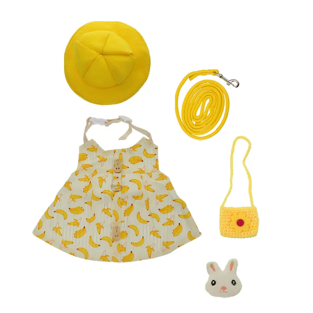 

Rabbit Clothes Set Pet Costume Bunny Leash Lightweight Breathable Durable Fashion Design Perfect for Photos Walking Parties Dog