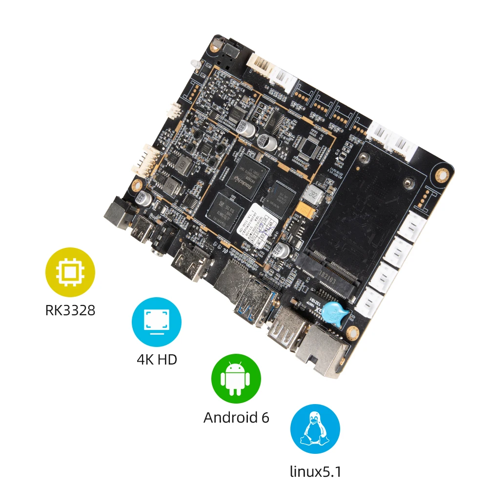 RK3328 2+16GB Android 7.1 Decoding Driver Integrated Board for Advertising Digital Signage Player