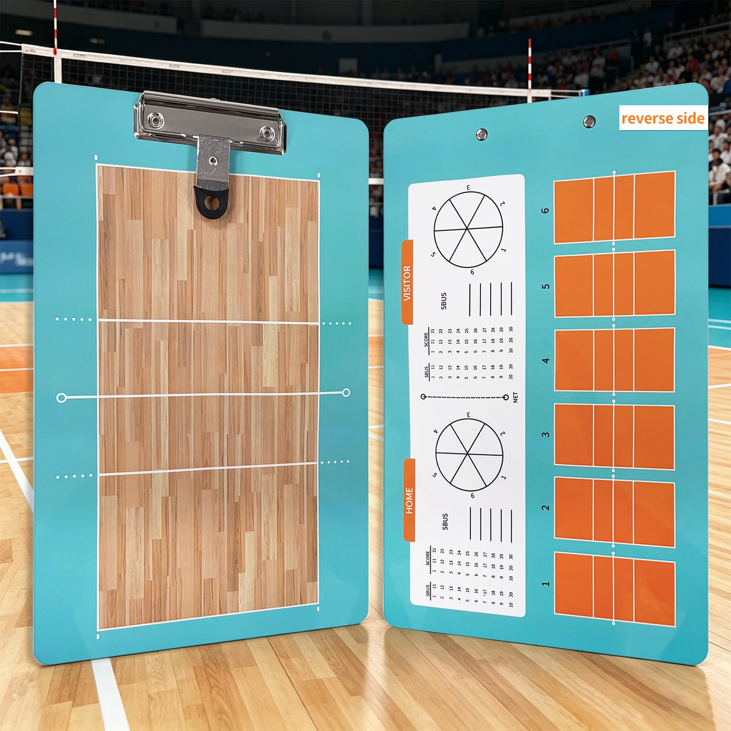 Professional Volleyball Coach Tactics Board, Straight Portable Double-Sided Court Layout Demonstration Board for Training & Matc