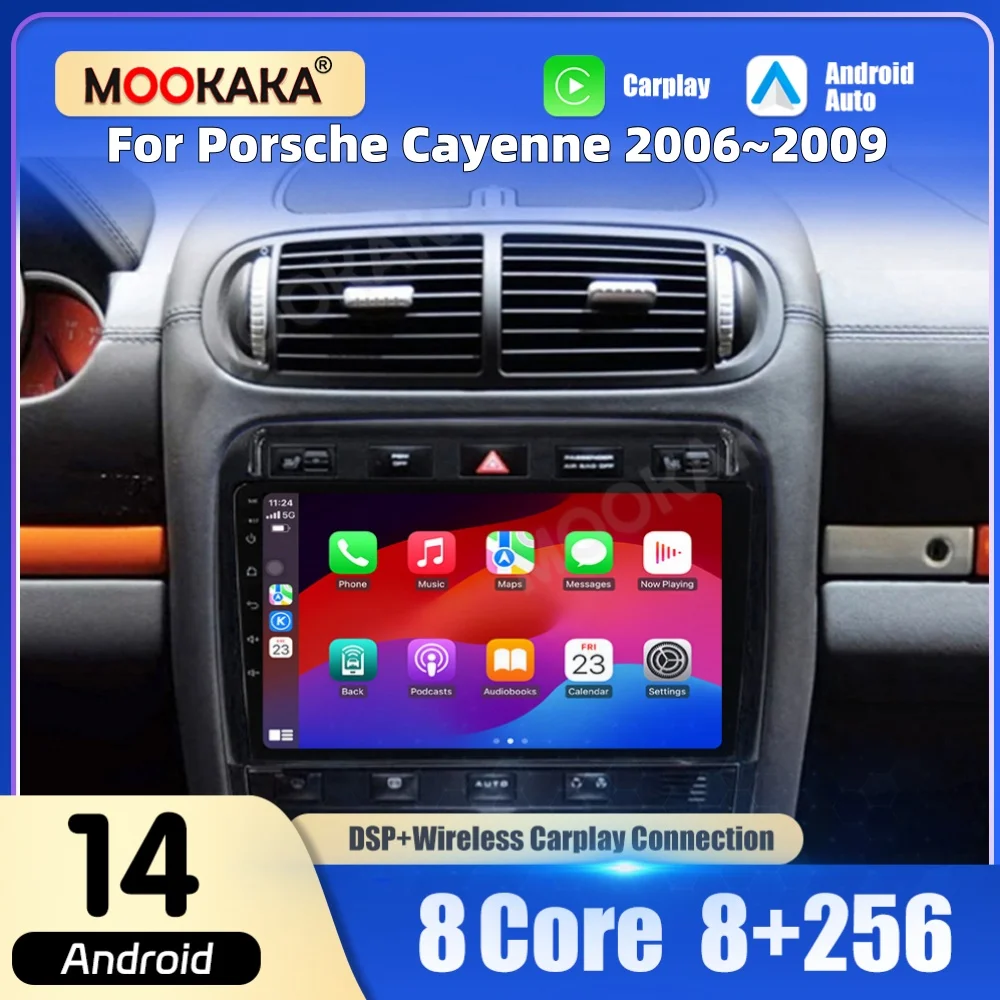 For Porsche Cayenne 2006~2009 Car Radio Multimedia Player Wireless Carplay Android Auto Autoradio Stereo GPS Navi Head Unit WiFi
