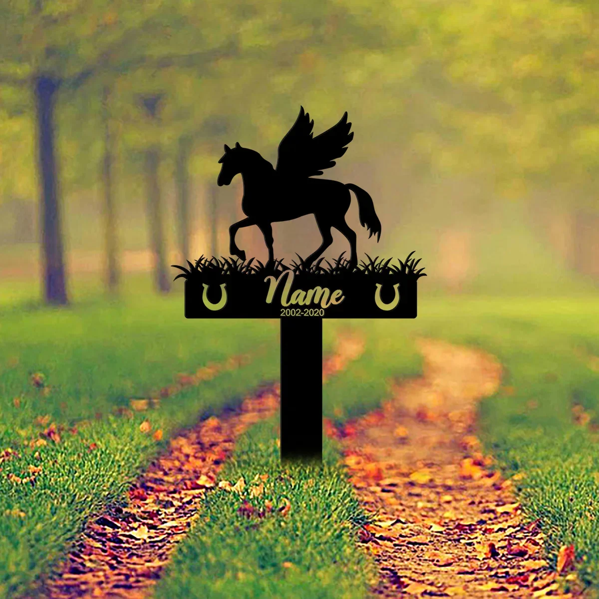 Custom Horse Memorial Garden Stake,Horse Lover Gift,Sympathy Sign, Metal Yard Art, Horse Memorial Gift, Pet Loss Gift