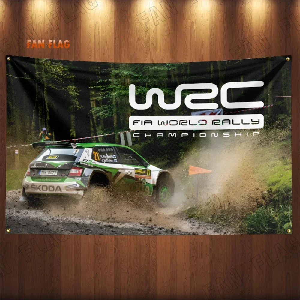 90x150 سنتيمتر بطولة العالم للراليات WRC العلم راية البوليستر المطبوعة المرآب أو نسيج الديكور في الهواء الطلق #2