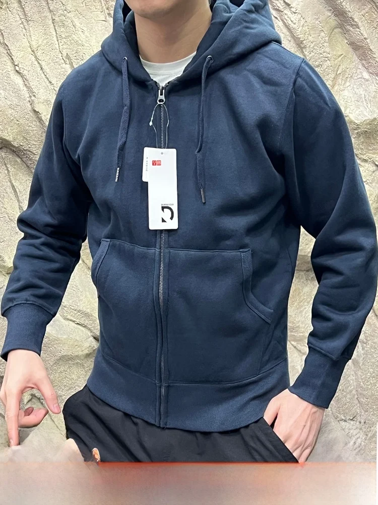 

Thiened хлопковый свитер с капюшоном и открытым кардиганом для пар, осень-зима, теплый повседневный длинный свек на молнии