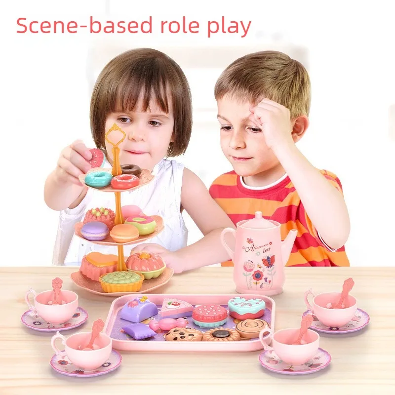 Brinquedo de Simulação DIY: Conjunto de Chá, Comida e Bolo para Casa de Brinquedo, Cozinha e Jogo de Chá da Tarde – Presentes para Crianças e Meninas