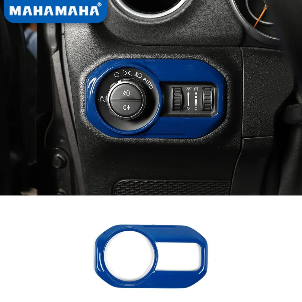 

Headlight Lamp Switch Button Decoration Cover Trim for Jeep Wrangler JL JLU 2018-2024 Interior Accessories