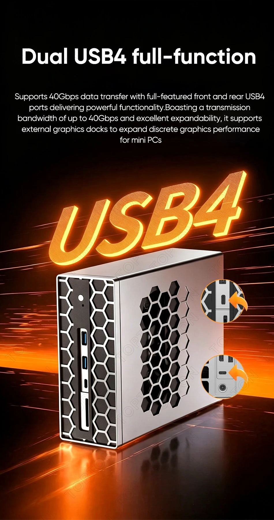 Topton AI Mini PC Gaming 128GB LPDDR5 AMD Ryzen AI Max+395 Radeon 8060S 4*M.2 NVMe Firewall NAS Computer Dual NIC 10G 2.5G WIFI7