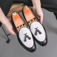 Men Business Dress Shoes Black Blue European and American Fashion Flow Su Le Fu Shoes British Social Shoes Size 38-46 Men Shoes