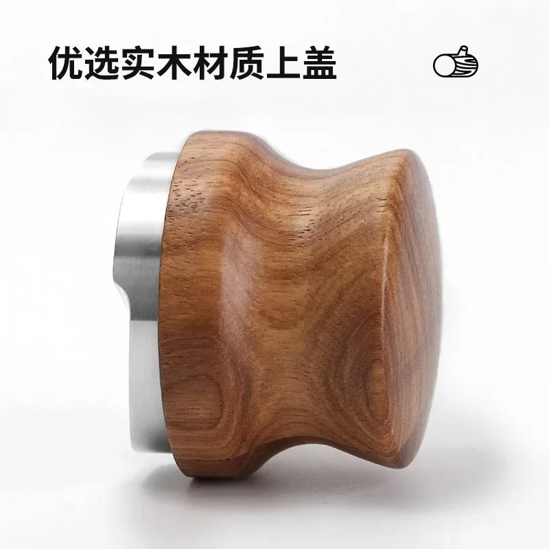 Espresso Cloth Powderer Three-Pulp Rosewood Stainless Steel Coffee Machine Cloth Powder Hammer 51/53/58mm Coffee Accessories