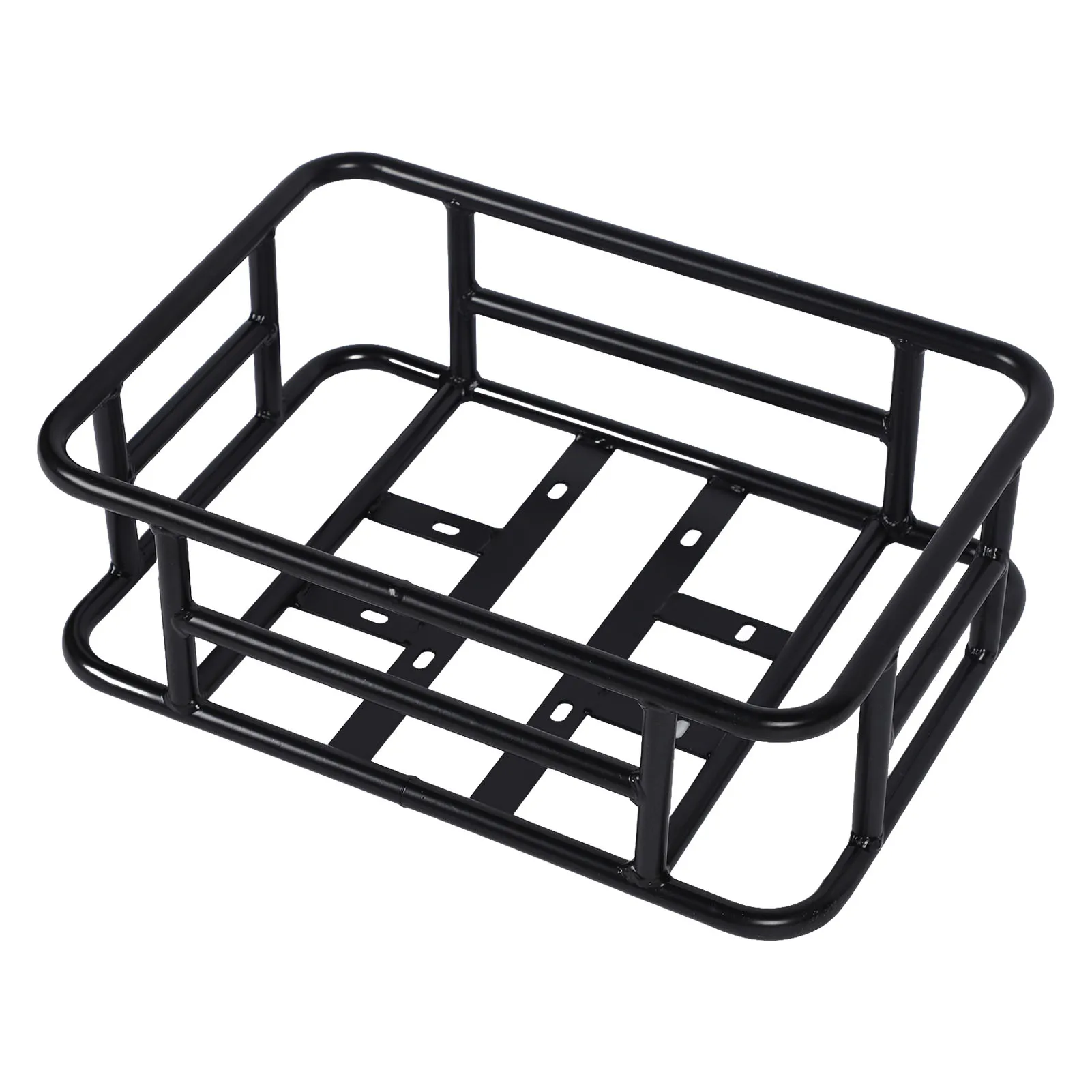 Rear Bike Basket Bike Rack Basket Rear Bike Basket Iron Waterproof Large Capacity Rustproof Bicycle Back Storage Basket Black