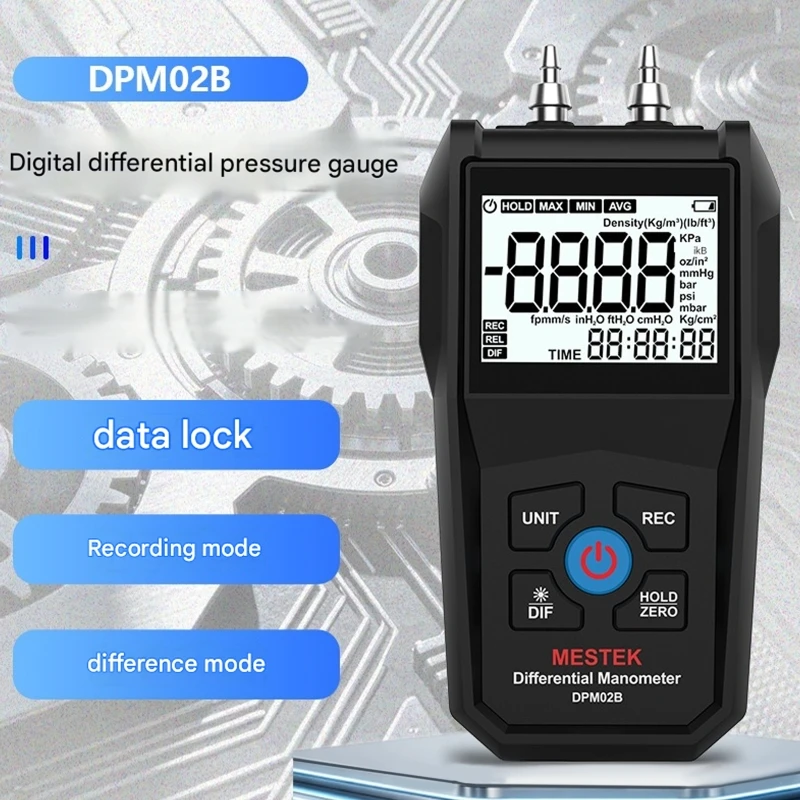 Battery Operated Differential Manometer Auto Shutdown Air Pressure Meter For Ventilation System Diagnostics M4YD