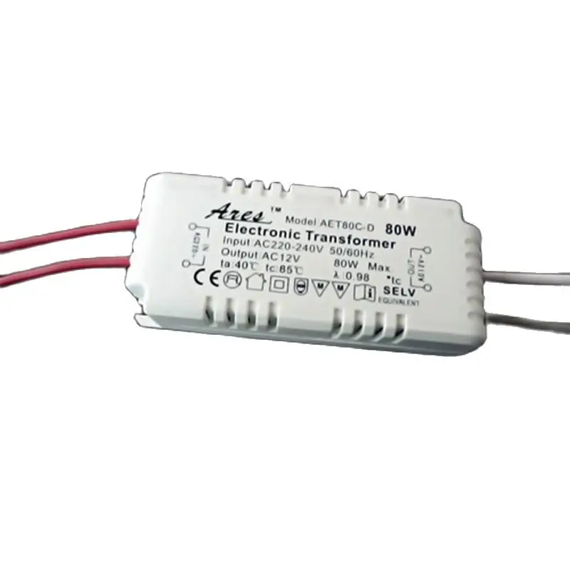 Transformador electrónico de cristal de cuarzo, lámpara halógena de 60W, 80W, 105W, 120W, 160W, 180W, 200W, G4, G5.3, fuente de alimentación