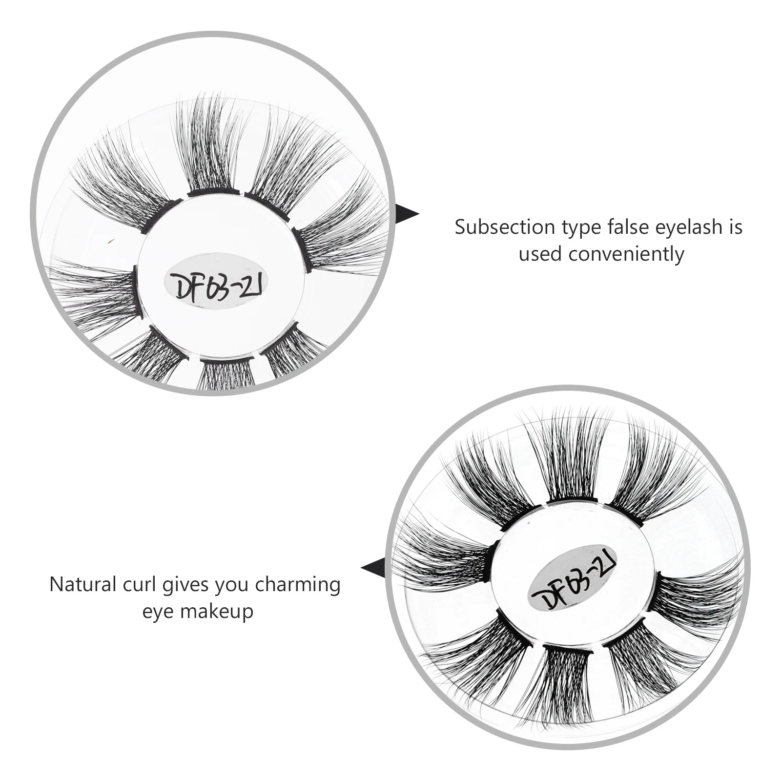 3 pudełka Damskie rzęsy segmentowe Sztuczne rzęsy Naturalne kręcone czarne gęste rzęsy kosmetyczne Akcesoria do makijażu Akcesoria do makijażu