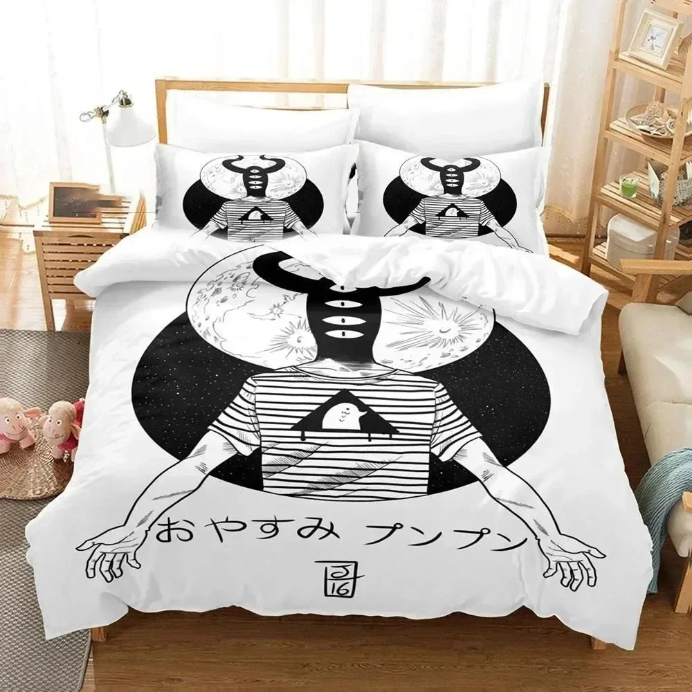 New 3d Print Anime Goodnight Punpun Bedding Set Bedroom Soft Modern Bedspreads Comefortable Duvet Cover Quilt Cover Pillowcase