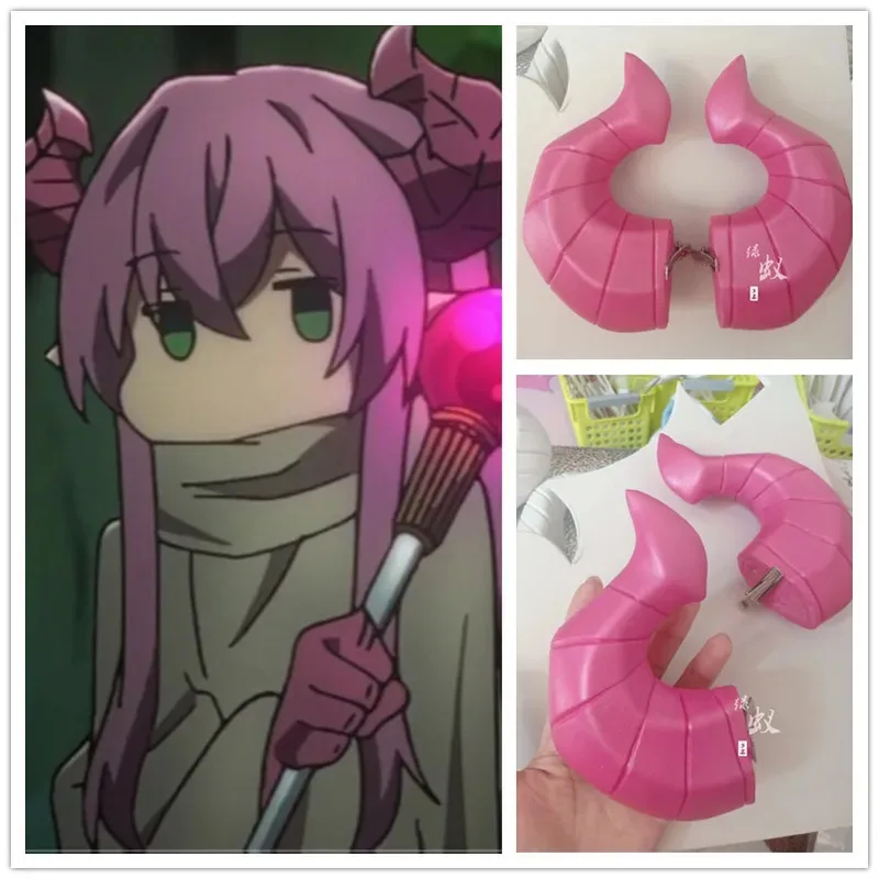 2025 aaa RIMU Pink Dragon Horns Head Headwear Cosplay Props Accessories Hair Clip Halloween Christmas view 2