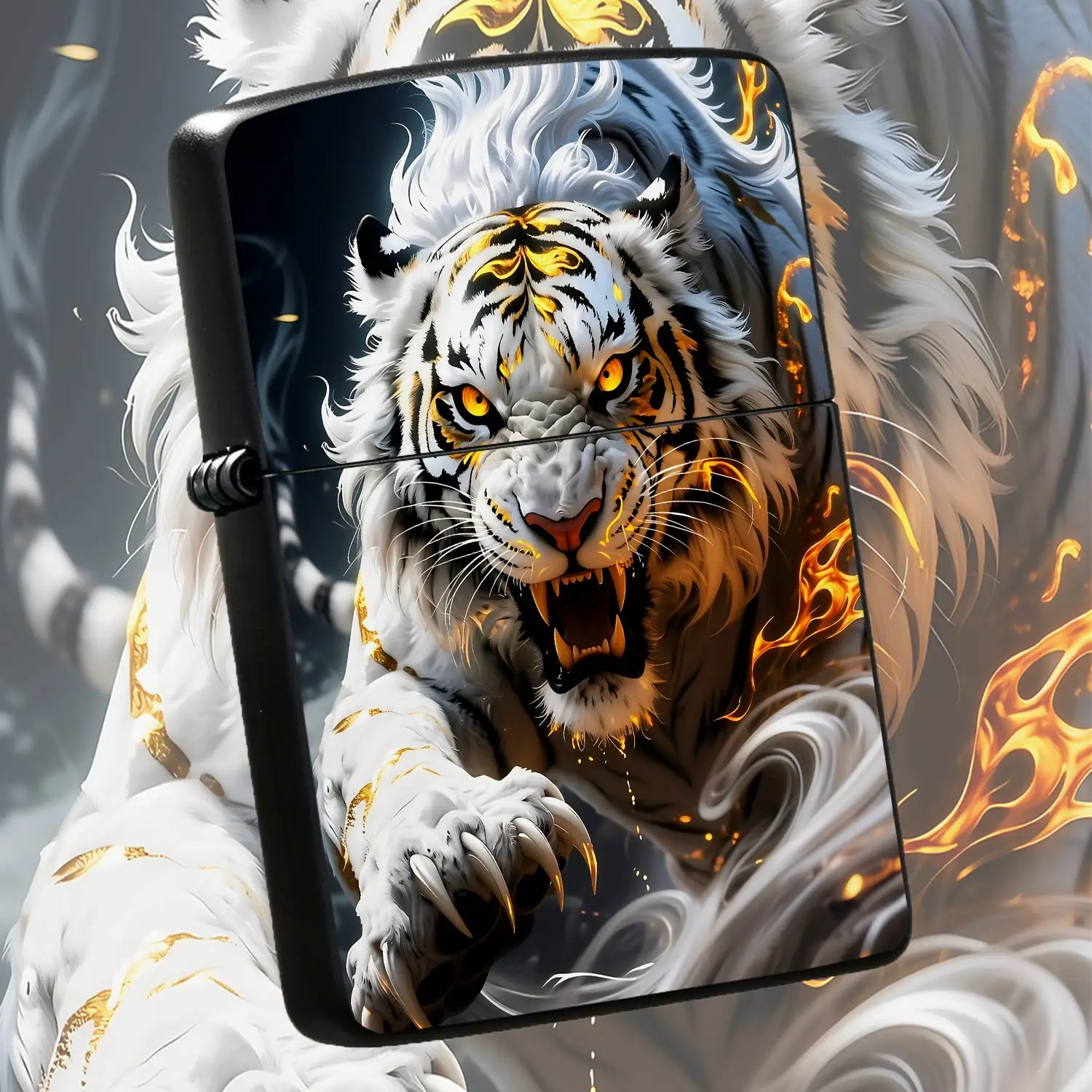 StylishPattern Lighter, Auspicious DivineThemed Portable Igniter, Exquisite Gilding Flame Art Print, Multi-Scene Usable Creative Decorative Gift, Ideal For Daily Carrying Gifting And Personal A Humorous And Interesting Lighter