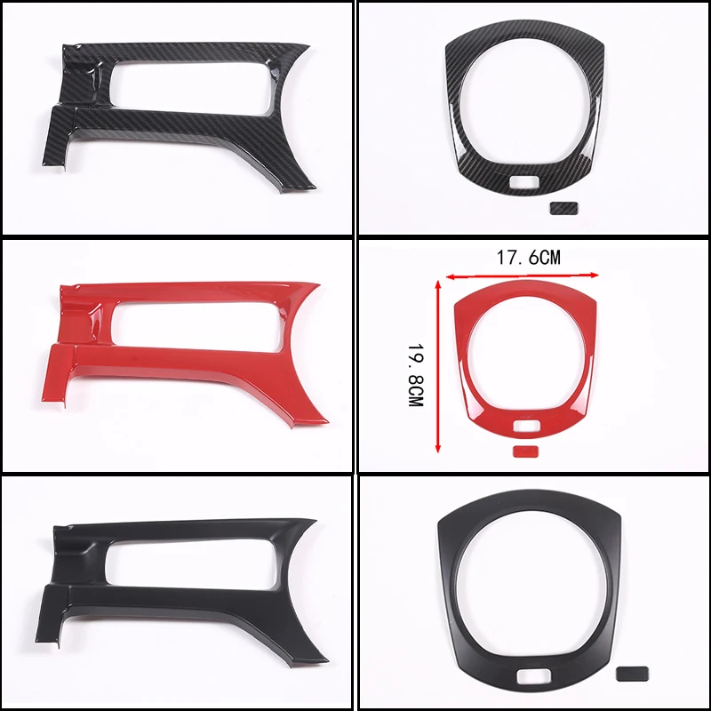 ABS Carbon Fiber Pattern Central Control Gear Panel Frame Cover for Mazda MX-5 ND/Fiat 124/Abarth124 2016+ Car Accessories