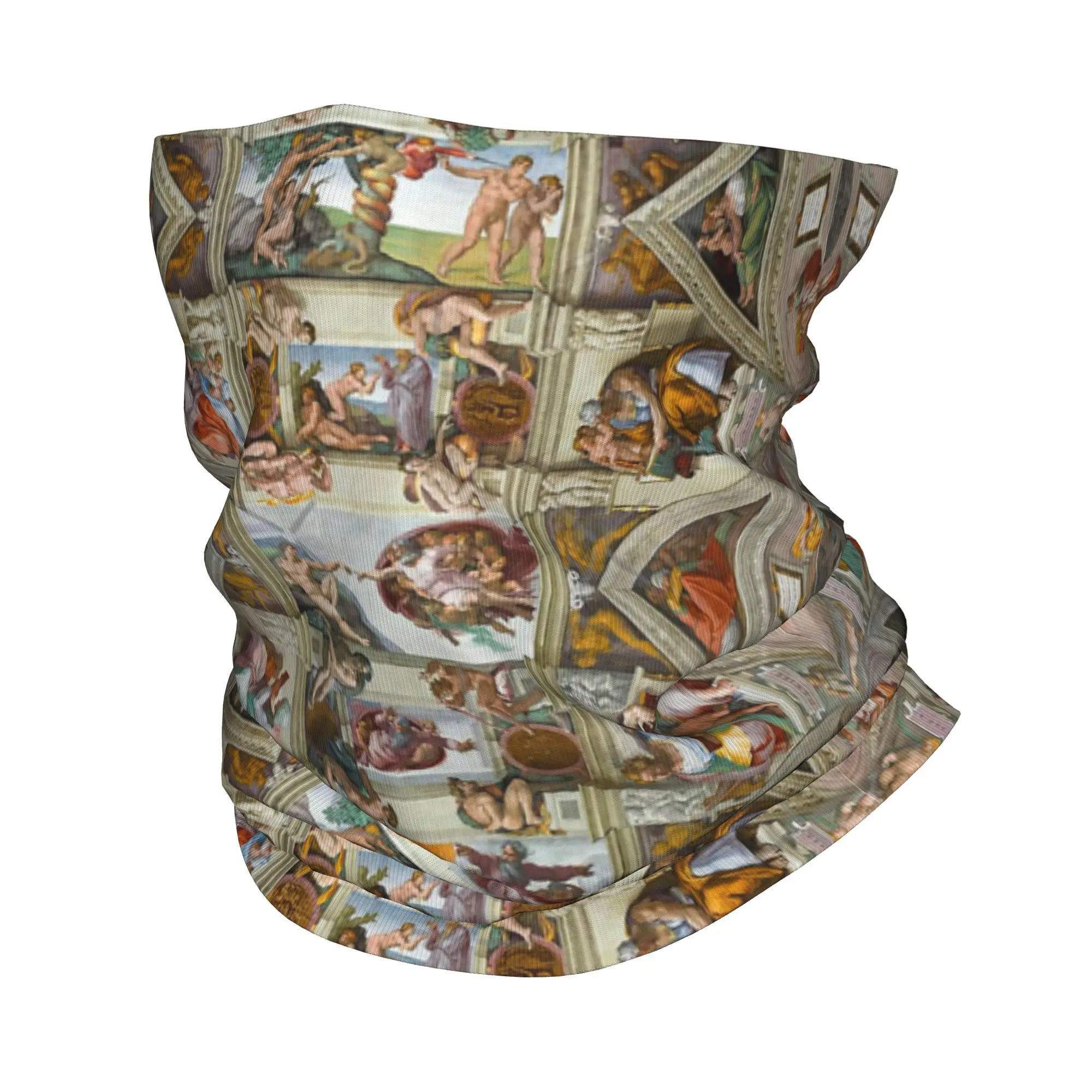 ミケランジェロ - システィーナ礼拝堂 バンダナ ネックカバー プリント マスク スカーフ 多機能 サイクリング スカーフ 乗馬用 メンズ レディース