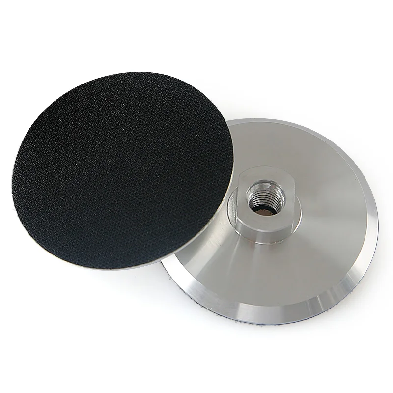 LOZLIN 4/5inch Aluminum Sticky Disc Polishing Backing Pad M14 M10 M16 5/8-11 Polish Wheel Holder Pad Reinforced Durable Design