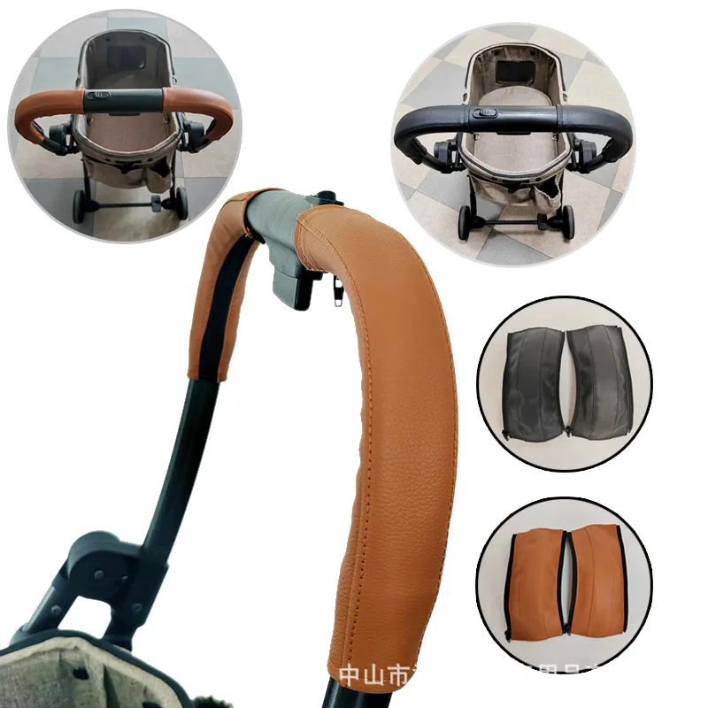 Universelle Kinderwagen-Griffabdeckungen Ergonomisches Design Kinderwagen-Griffhülle Weiche PU-Leder Armlehnenabdeckung Perfekt für Draußen – Detail 2
