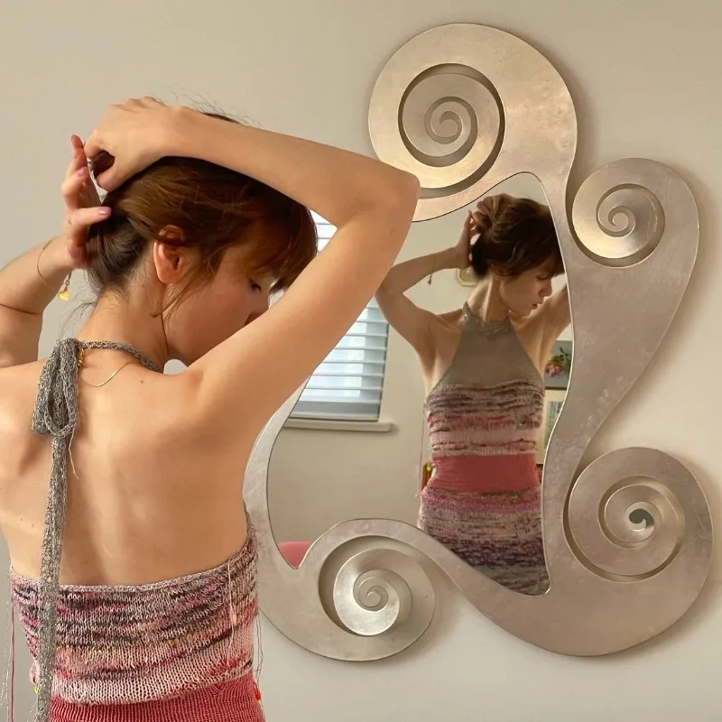 

Wavy Wall Mirror Irregular Aesthetic Self Adhesive Nordic Mirror Dressing Table Twisted Wonderland Spiegel Wand Home Products