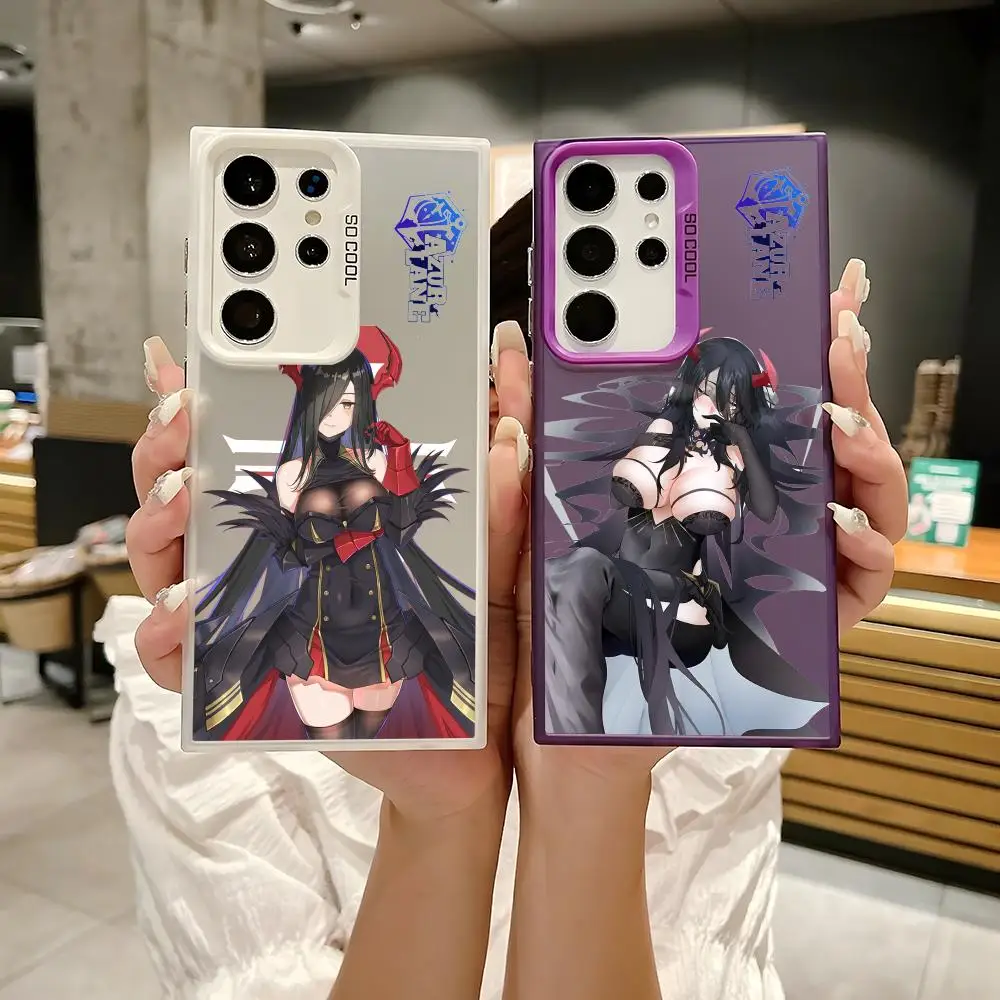 A-Azur Lane Friedrich Custodia per telefono per Samsung Galaxy S25 Edge S24 S23 S22 S21 S20 Ultra Funda Cover in silicone argento