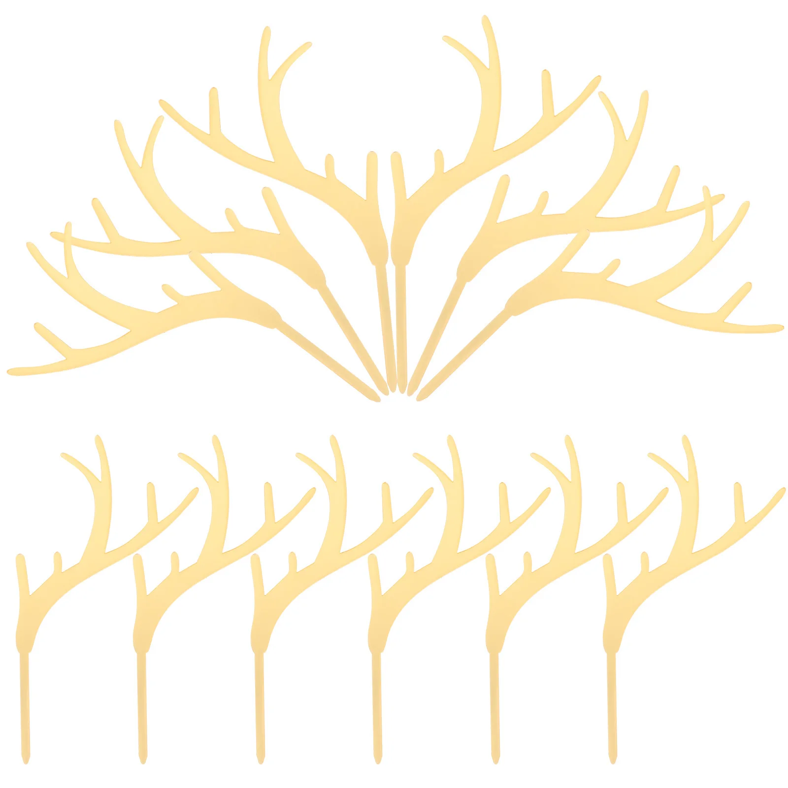 

20pcs Antler Decoration Xmas Cupcake Toppers Acrylic Cake Picks For Birthday Party Supplies Dessert Decor Cake Inserts