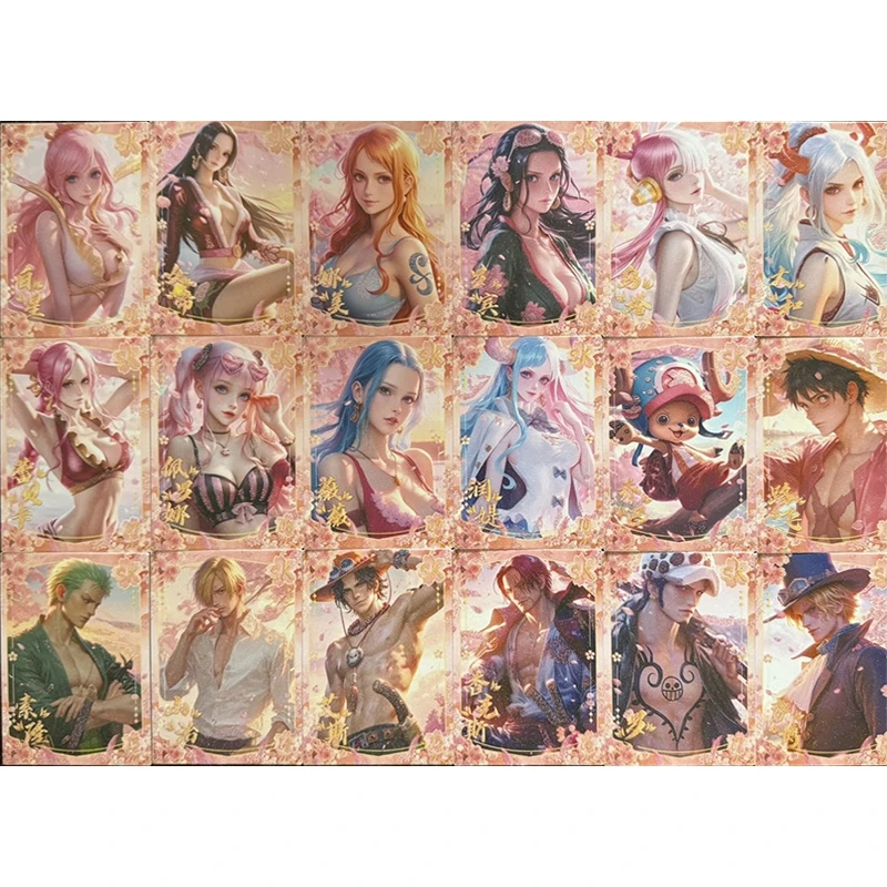 애니메이션 원피스 Tony Tony Chopper Shirahoshi Yamato 카드 세트 Collectible Cards 크리스마스 및 생일 선물 어린이 장난감