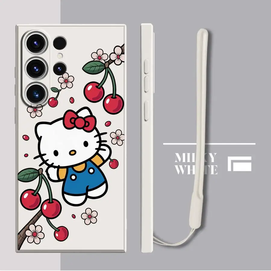 Custodia morbida per Samsung Galaxy S21 Plus Note 20 10 Ultra S23 S25 Edge S22 Ultra S20 S24 FE Hello Kitty Divertente