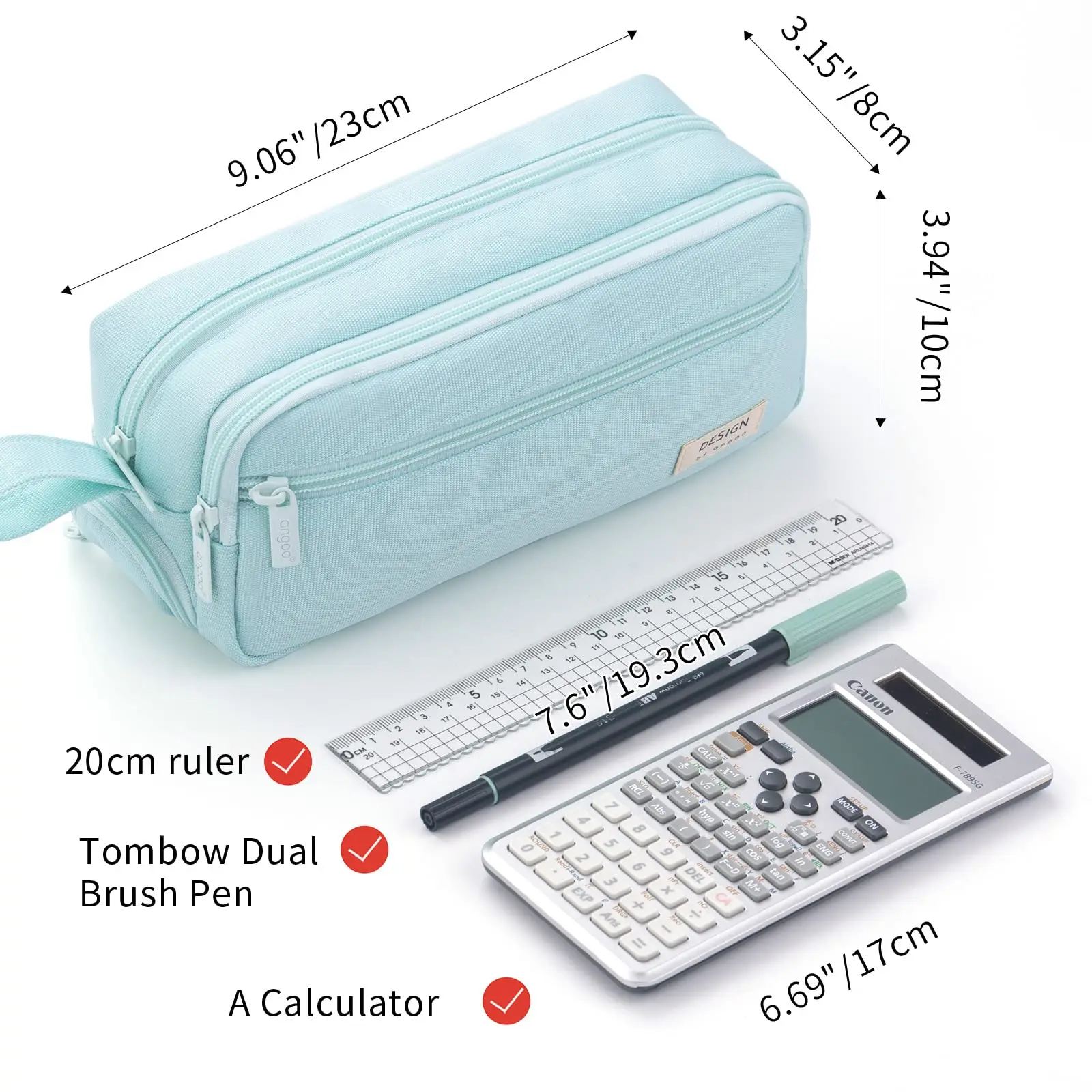 Large-Capacity Zippered Pencil Case Portable Multi-Compartment Pencil Pouch Waterproof and Durable Stationery Storage