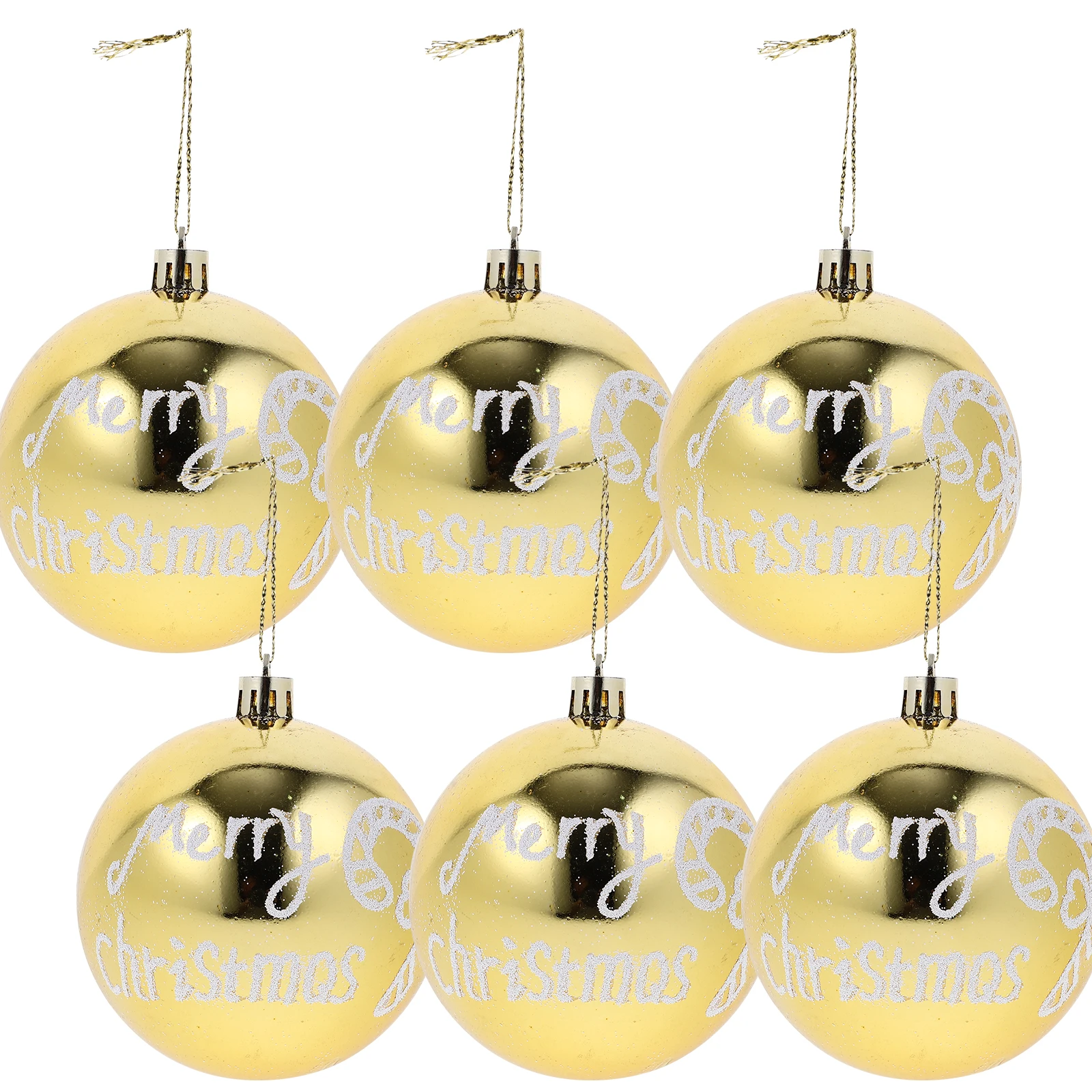 

6 Pcs Christmas Painted Balls Decorations Plastic Xmas Tree Hanging naments Pendants DIY Party Holiday Christmas Tree Ball