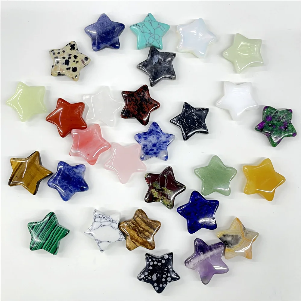 Natuurlijke Edelsteen Kwarts Kristal Pentagram Vijfpuntige Stervorm Geen Gat Diy Charm Sieraden Maken Home Decor Accessoires 20 Stuks