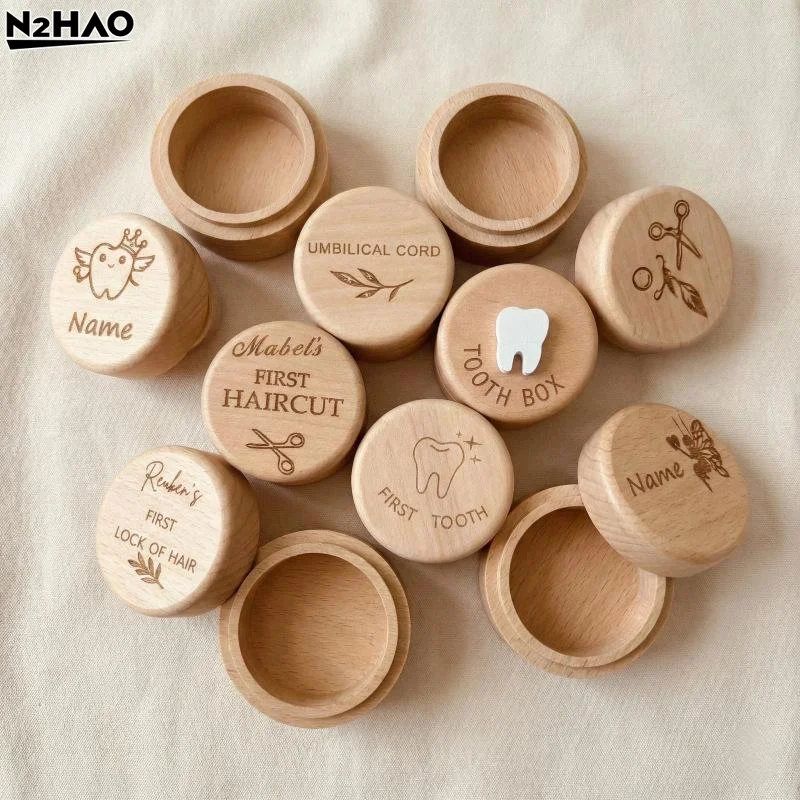 1Pcs Unfinished Wood Keepsake For Baby Teeth Hair & Memories Wooden Tooth Fairy Box Home Decor Birthday Gift