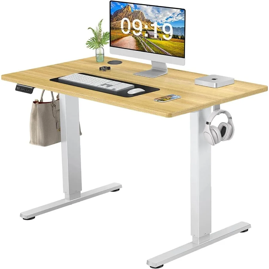 

Electric Height Adjustable Standing Desk Sit to Stand Ergonomic Computer Desk Yellow 40'' x 24