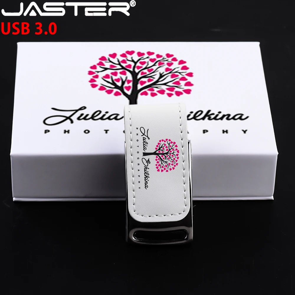 

JASTER High Speed 3.0 USB-накопитель Кожаный свадебный подарок Бесплатная индивидуальная коробка с логотипом Pendrive 8 ГБ 16 ГБ 32 ГБ 128 ГБ Memory Stick