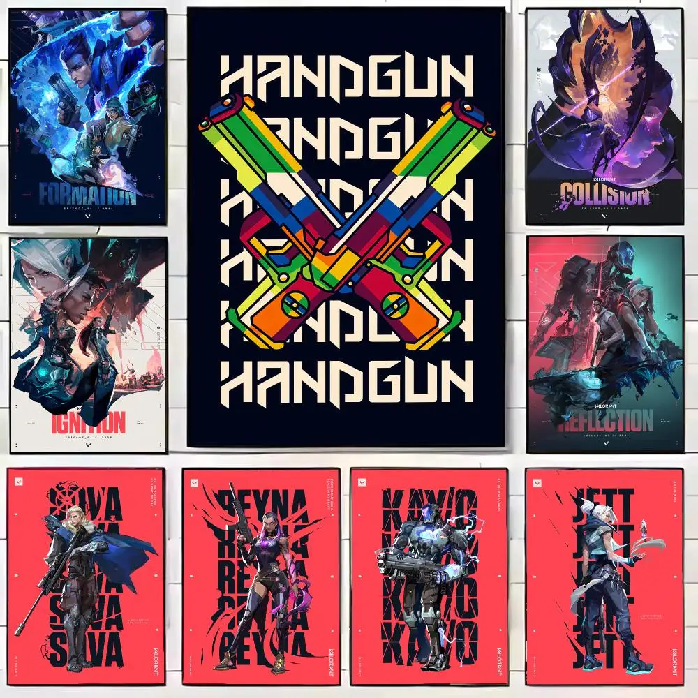 G-Game Valorant Poster Modern HD Decorative Wall Art Waterproof Home Décor for Living Room Bedroom Bar Café Gift