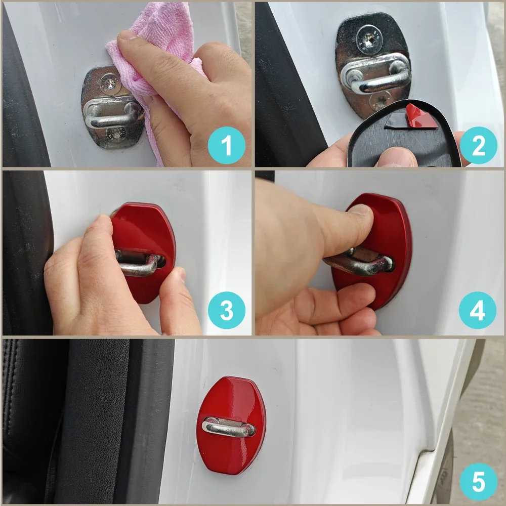 4 قطعة غطاء قفل باب السيارة ل Skyworth Skywell EV6 HT-i ET5 2022 2023 2024 2025 قفل باب السيارة مشبك الغطاء الواقي اكسسوارات